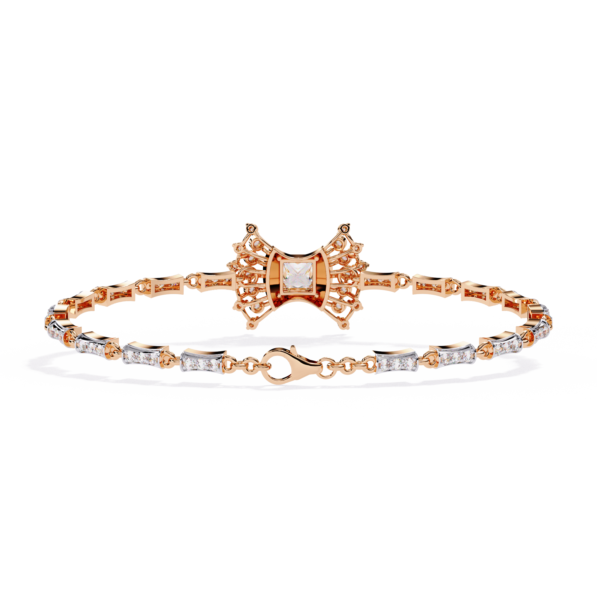 Solitairekart 1.65ct Bow Design Natural Diamond Bracelet-HI Color, VS-SI Clarity